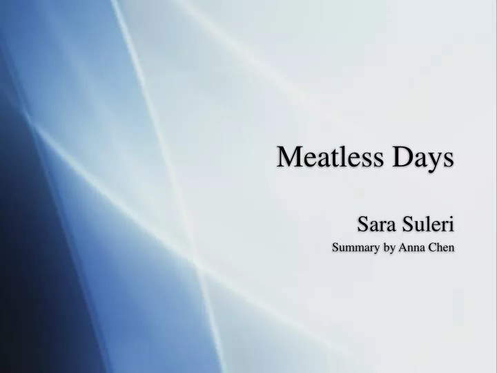 meatless days