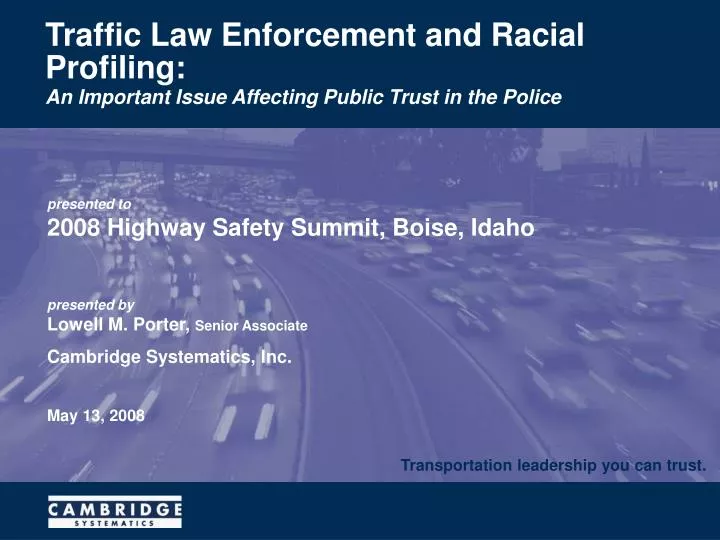 traffic law enforcement and racial profiling