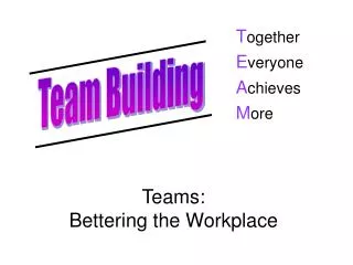 Teams: Bettering the Workplace