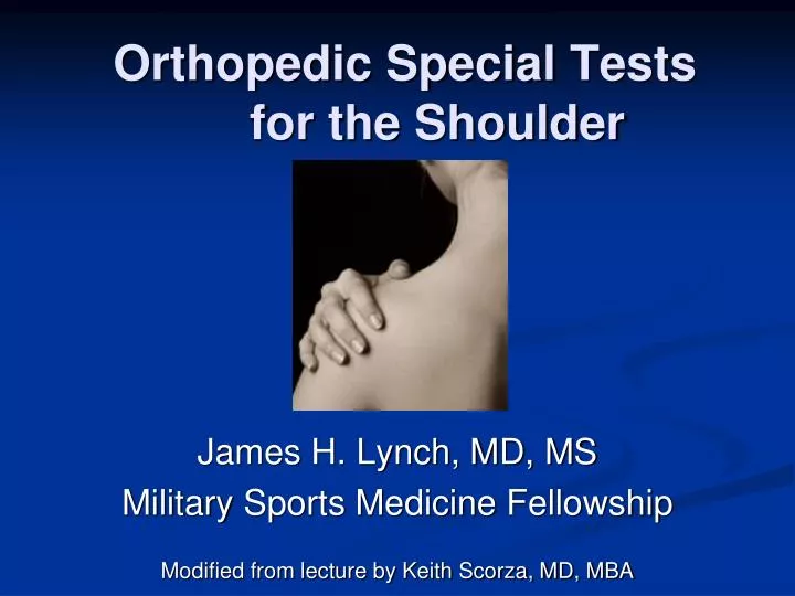 orthopedic special tests for the shoulder