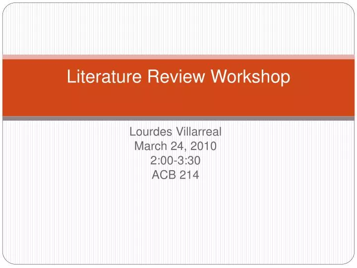 literature review workshop
