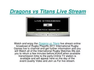 watch playoff nrl @ st george dragons vs gold coast titans l