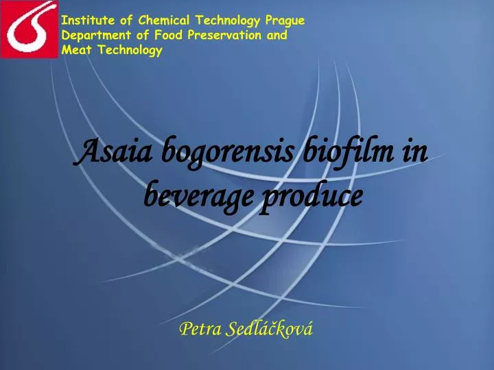 asaia bogorensis biofilm in beverage produce