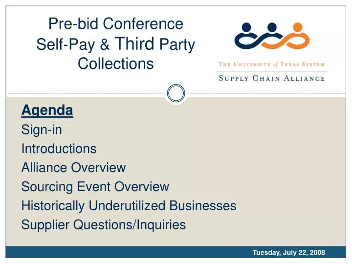 pre bid conference self pay third party collections