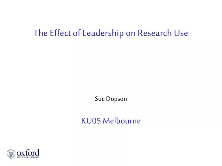 the effect of leadership on research use