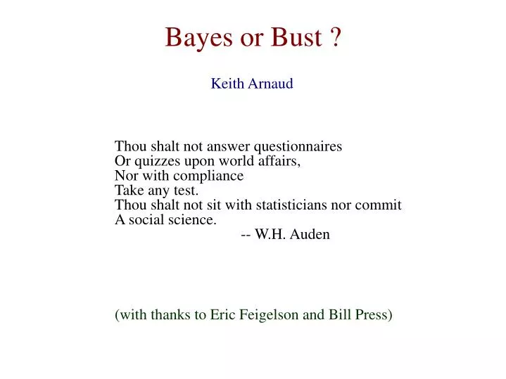 bayes or bust