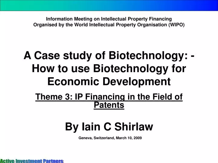 a case study of biotechnology how to use biotechnology for economic development