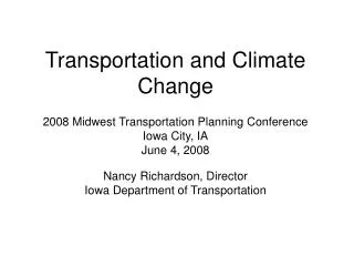 Transportation and Climate Change
