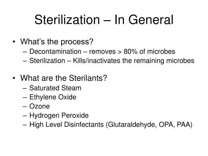 sterilization in general