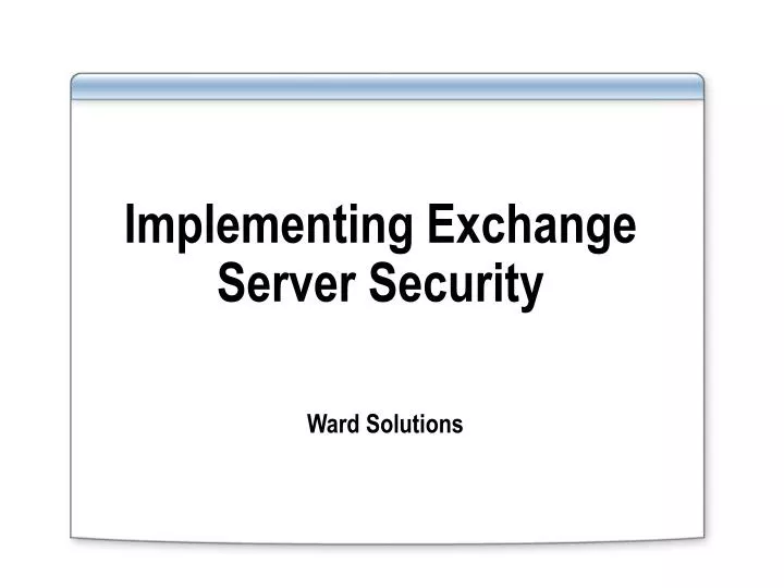 implementing exchange server security