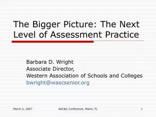The Bigger Picture: The Next Level of Assessment Practice