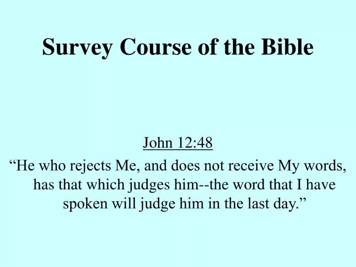 survey course of the bible