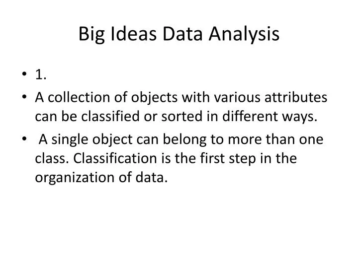 big ideas data analysis