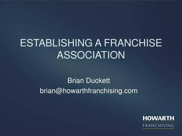 establishing a franchise association