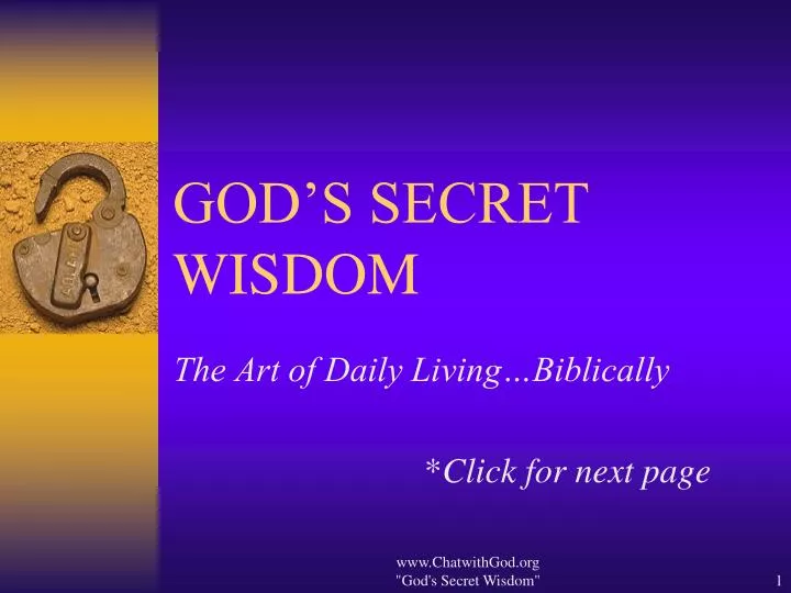 god s secret wisdom