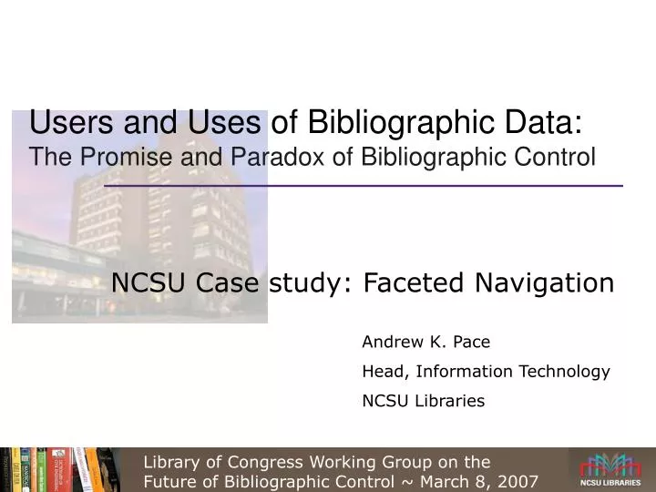 users and uses of bibliographic data the promise and paradox of bibliographic control