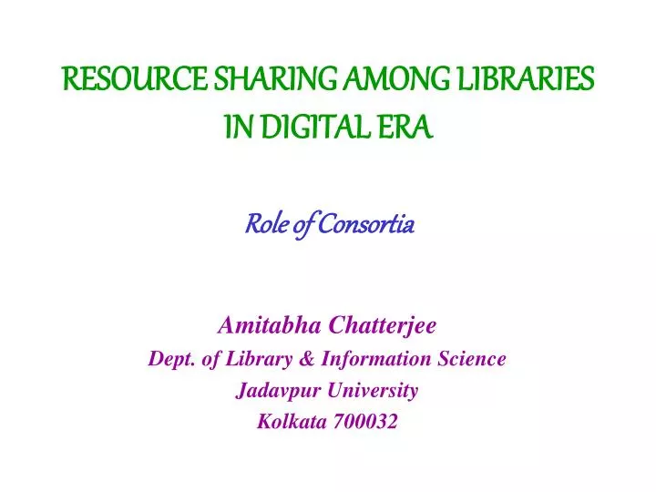 resource sharing among libraries in digital era