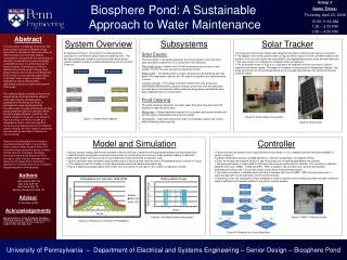 Biosphere Pond: A Sustainable Approach to Water Maintenance
