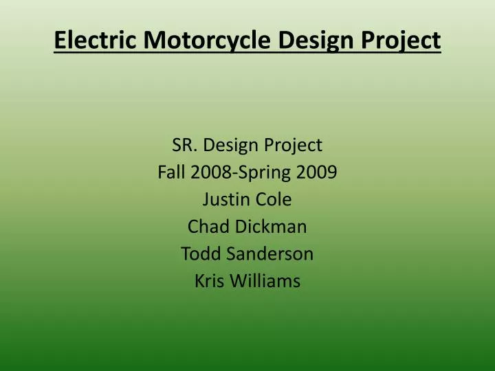 electric motorcycle design project