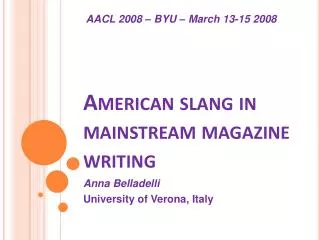 American slang in mainstream magazine writing