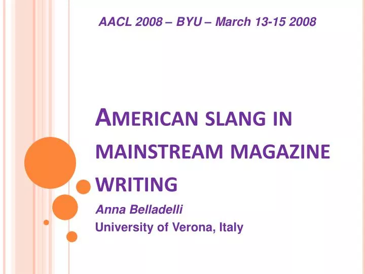 american slang in mainstream magazine writing