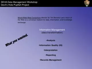 Information Management (data transformation)