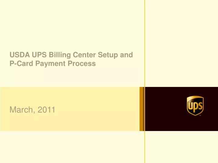 usda ups billing center setup and p card payment process