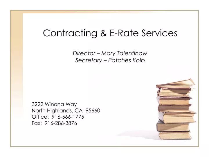 contracting e rate services director mary talentinow secretary patches kolb