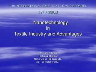 11th INTERNATIONAL IZMIR TEXTILE AND APPAREL SYMPOSIUM