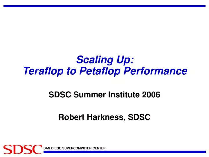 scaling up teraflop to petaflop performance