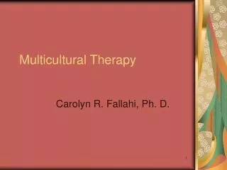 Multicultural Therapy