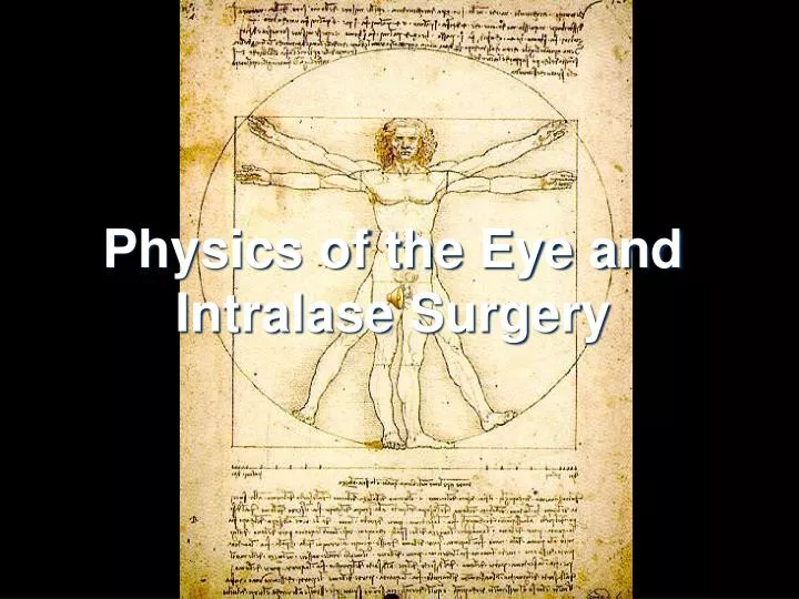 physics of the eye and intralase surgery