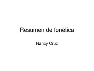 resumen de fon tica