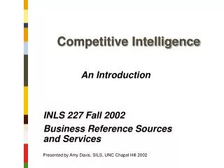 Competitive Intelligence