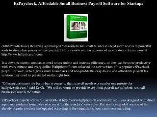 ezpaycheck, affordable small business payroll software for s