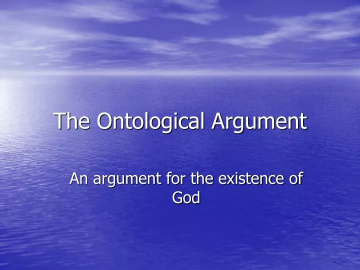 the ontological argument