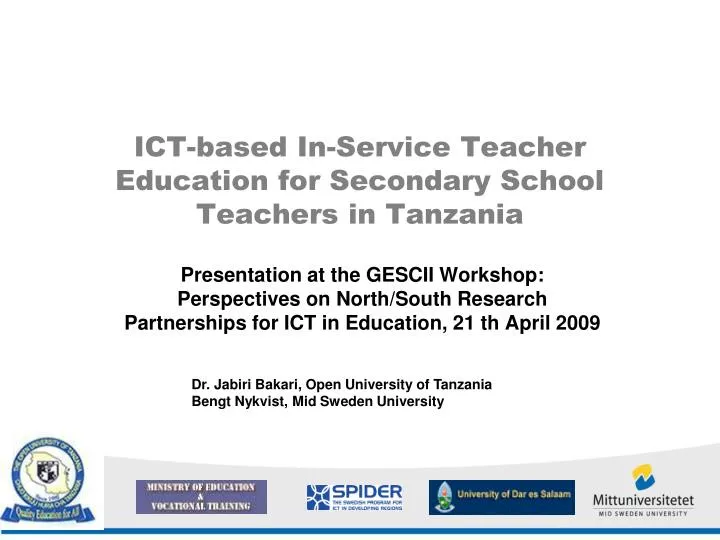ict based in service teacher education for secondary school teachers in tanzania