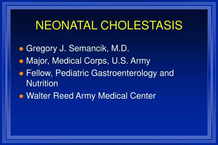 neonatal cholestasis