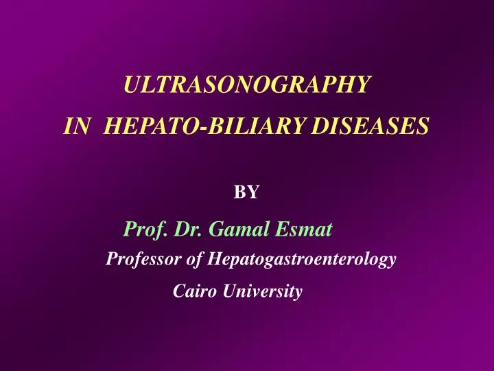 ultrasonography in hepato biliary diseases