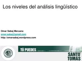 los niveles del an lisis ling stico