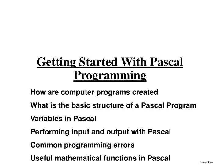getting started with pascal programming