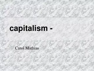 capitalism -