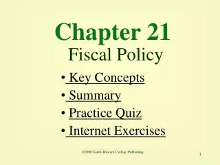 Chapter 21 Fiscal Policy