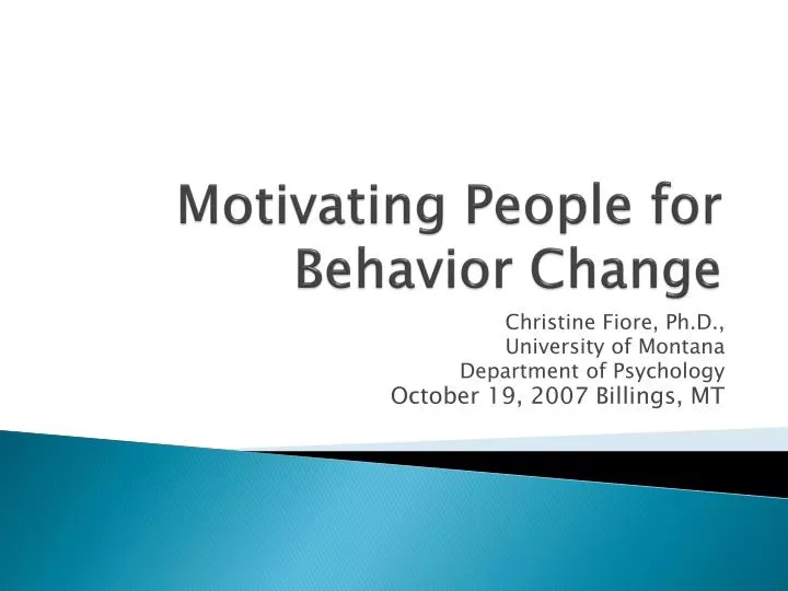 motivating people for behavior change