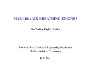 MAE 4261: AIR-BREATHING ENGINES