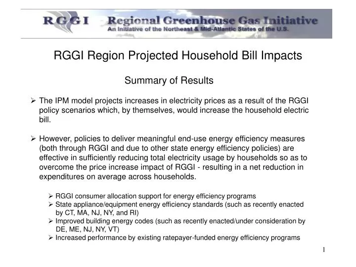 rggi region projected household bill impacts