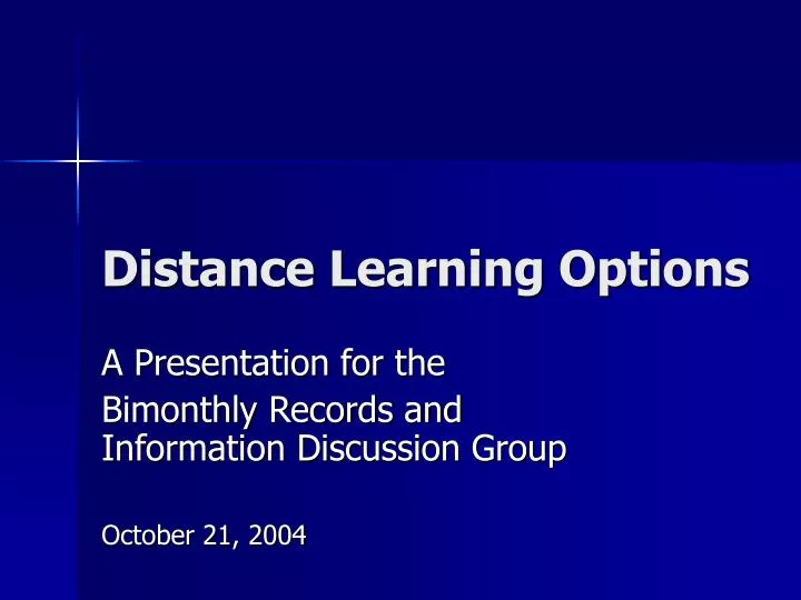 distance learning options