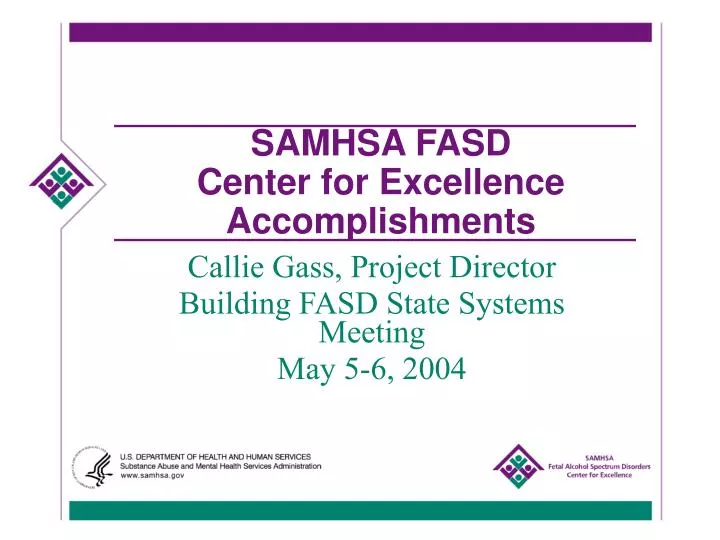samhsa fasd center for excellence accomplishments