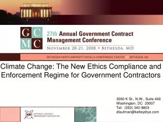 Climate Change: The New Ethics Compliance and Enforcement Regime for Government Contractors