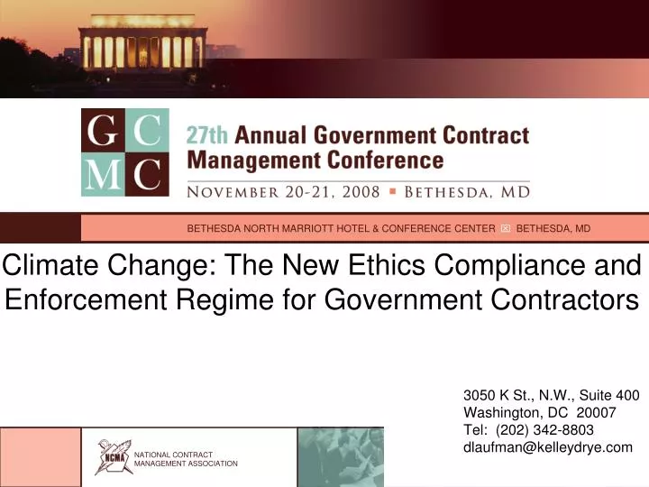 climate change the new ethics compliance and enforcement regime for government contractors